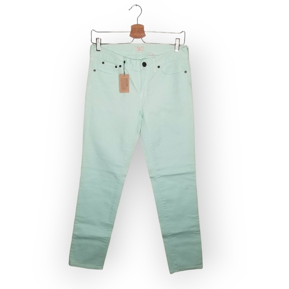 NEW J. Crew ankle toothpick super skinny denim jeans mint green 27 - Picture 2 of 6